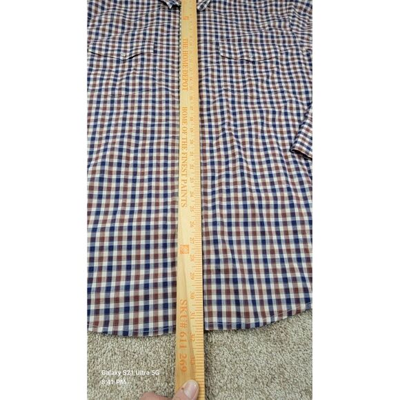 Wrangler Shirt Mens XXL Red Blue Plaid Western Pearl Snap Long Sleeve Cowboy - Picture 5 of 9